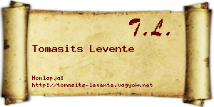 Tomasits Levente névjegykártya