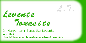 levente tomasits business card